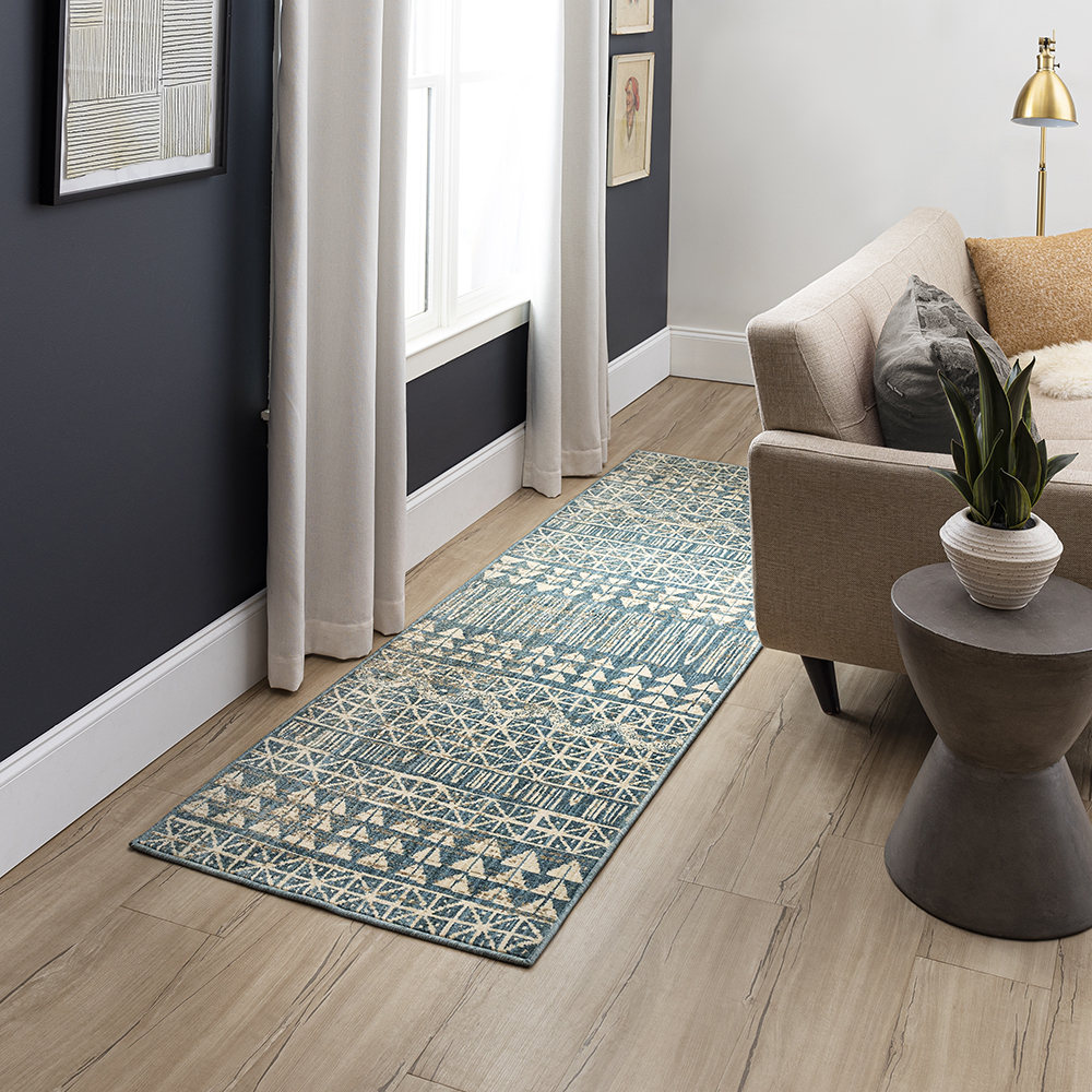Mohawk Home Wilton Woven Indoor Runner Rug, Blue, 2' 6" x 8'