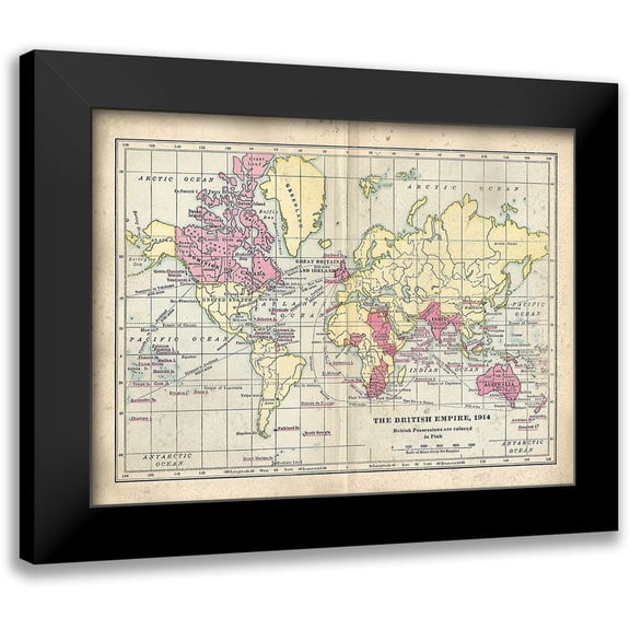 Murdock, Ramona 14x12 Black Modern Framed Museum Art Print Titled - Vintage British Empire Map