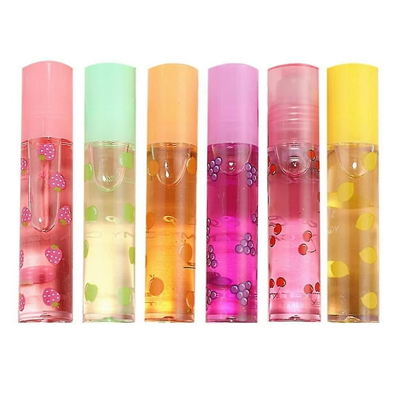 6pcs Fruit Flavor Lip Gloss Fruity Roll On Lip Gloss Kissing Fruit Gloss For Women And Girls