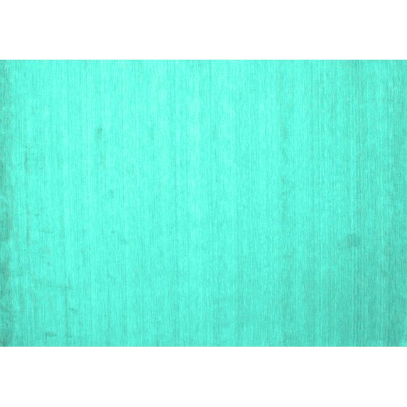 Ahgly Company Indoor Rectangle Solid Turquoise Blue Modern Area Rugs, 7' x 10'