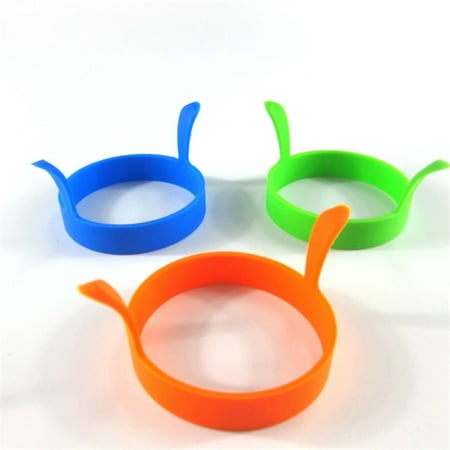 

Xinqinghao W Round Handles Silicone Rings Fried Pancake Frying Egg 4Pcs Ring Nonstick Kitchen，Dining Bar Multicolor