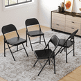thumbnail image 2 of Accreate Folding Table and Chair Set of 5, 33.6 in Portable Square Folding Card Table and 4 Metal Chairs, 2 of 10
