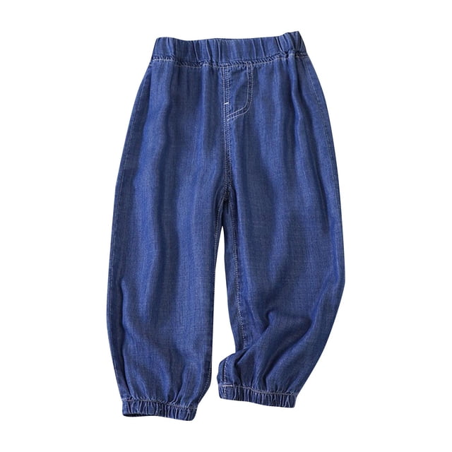 Odeerbi 2-10 Años Niños Niñas Pantalones Vaqueros Jogger Color Sólido Cintura Media Vaqueros Con Bolsillo