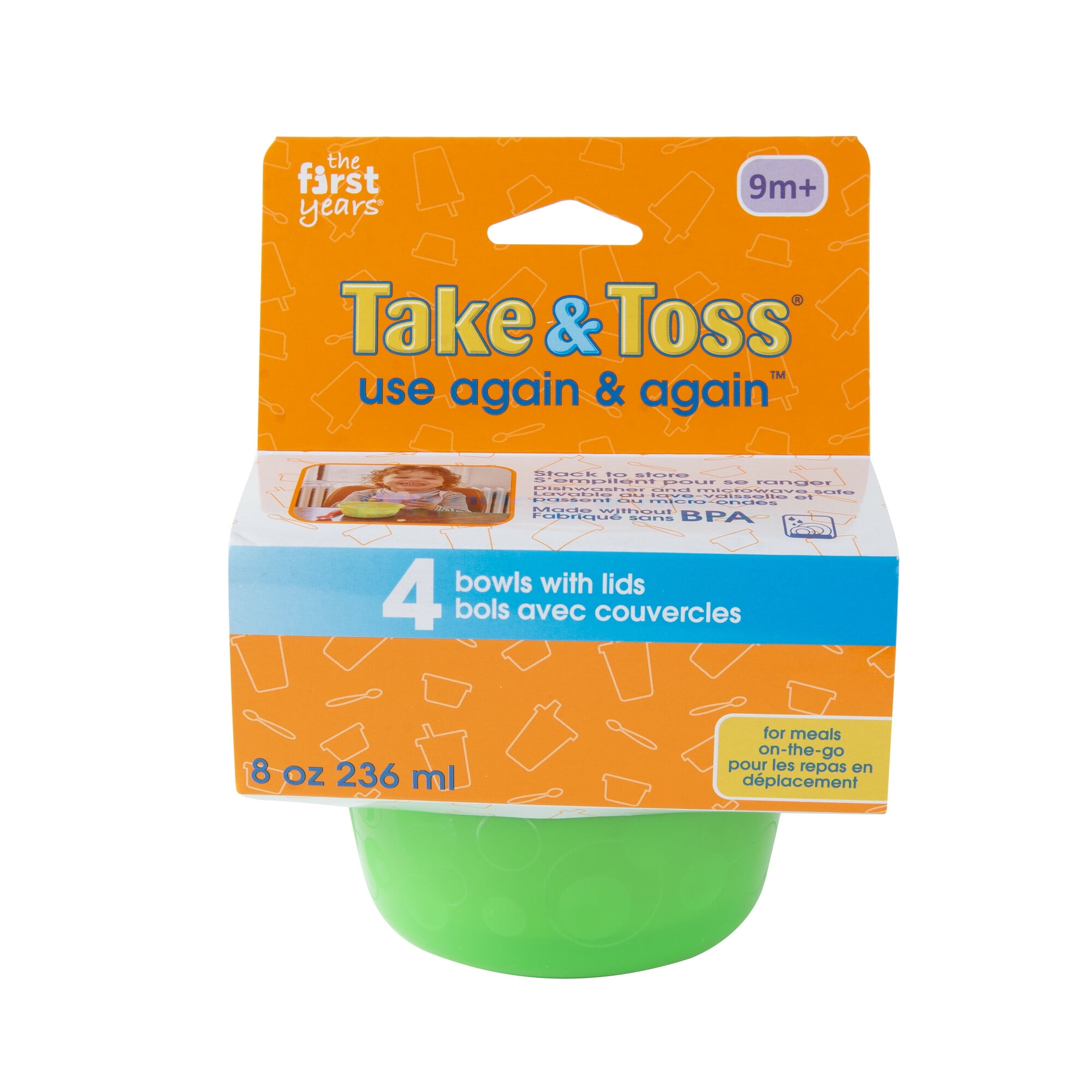 Take & Toss 8 oz Bowls with Lids - 4 Pack