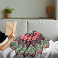 thumbnail image 3 of East Soft Flannel Fleece Throw Blanket, Vintage Style Traditional Round Motif with Swirly Floral Details in Retro Colors, Cozy Plush for Indoor and Outdoor Use, 50" x 70", Multicolor, by Ambesonne, 3 of 5