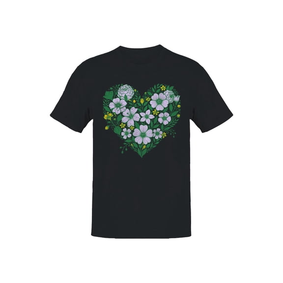 Floral Heart Graphic Men's T-shirt