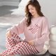 thumbnail image 5 of Pijamas de mujer de otoño de manga larga con estampado de corazón ropa de dormir de invierno ropa de dormir pijamas ropa de descanso encantador traje suelto, 5 of 5