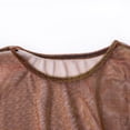 thumbnail image 2 of Women Sexy Metallic See Through Short T Shirt - Short Sleeve Loose Sheer Mesh Tops, 2 of 4