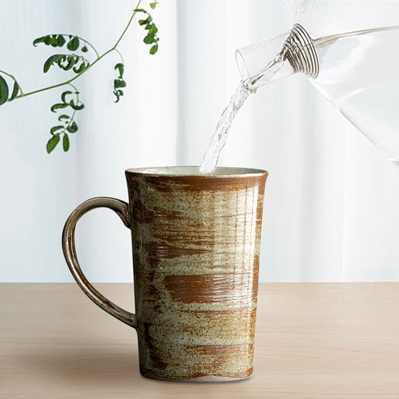 Ceramic Coffee Mug with Gold Rim, 10.5 oz Microwave Safe Ceramic Cup for Hot Beverages, Dishwasher Safe Coffee Cup for Daily Home Use