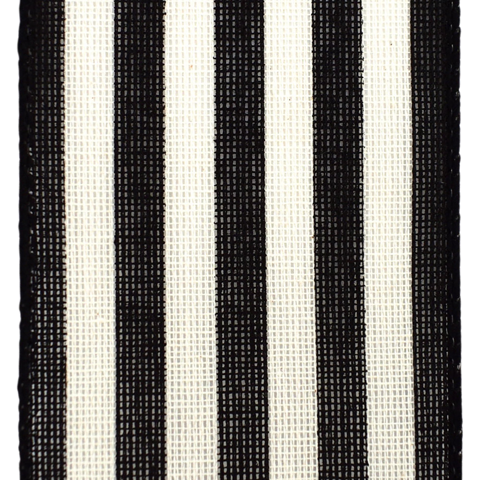 Homeford Cabana Stripes Canvas Wired Ribbon, 2-1/2-inch, 50-yard, Black/Cream