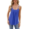 thumbnail image 2 of Gomelly Ladies T Shirts Sleeveless Summer Top Casual Tank Tops Women Sexy Beach Blouse Cami Blue XL, 2 of 5