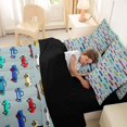 thumbnail image 4 of Castle Fairy Rustic Wood Happy Camping Bedding Comforter Set 7pcs for Adults, Camo Camper Tree Queen Bedding Sets for Bedroom, Mint Teal,Black Reversible, 4 of 7