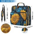 thumbnail image 3 of Water-Resistant 3-Ring Binder Organizer with Multiple Pockets Zipper Binder Bag for Office Blue Leaves and Sunflowers, 3 of 8