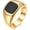 Gold, variant on 14K Gold/Silver/Black Plated Square Signet Ring Anillos De Hombre Statement Classical Wedding Rings Band for Men