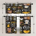 thumbnail image 4 of Coffee Kitchen Curtains Yellow Black Brown White Window Curtains Valance and Tier Set, Cute Rod Pocket Short Tier Curtain, Cartoon Doodle Small Cafe Curtains for Kitchen Decor, 4 of 6