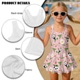 thumbnail image 4 of DISNIMO Panda Daisy Printed Girls One Piece Swimsuits Sleeveless Swim Dress for Kids Girls Hawaiian Summer Swimwear with Skirt, 4 of 8