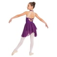 thumbnail image 2 of Raenseen Kids Girls Shiny Rhinestone Figure Ice Skating Dress Gymnastic Skirted Leotard Ballerina Outfit Competition Dancewear Purple 8, 2 of 7