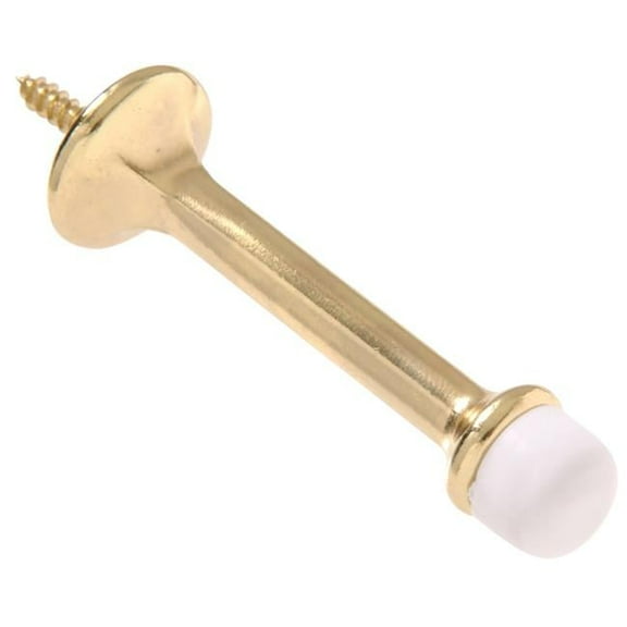 Carded - Rigid Door Stop, Brass Plated - 3 in.