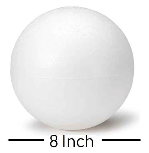 Crafare 8 Inch White Styrofoam Balls Polystyrene Craft Balls for Holiday Crafts Making and School Modeling Projects 