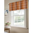 thumbnail image 3 of Kitchen Valances for Window, Autumn Orange Gradient Plaid Light Filtering Rod Pocket Valance Curtain, Gingham Check Short Curtains Window Topper for Bedroom Bathroom Living Room 54x18in, 3 of 8