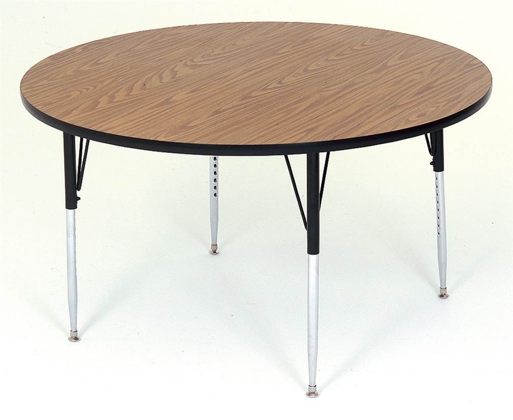 Round High Pressure Activity Table in Medium Oak (42 in./Short/Red) - image 1 of 2