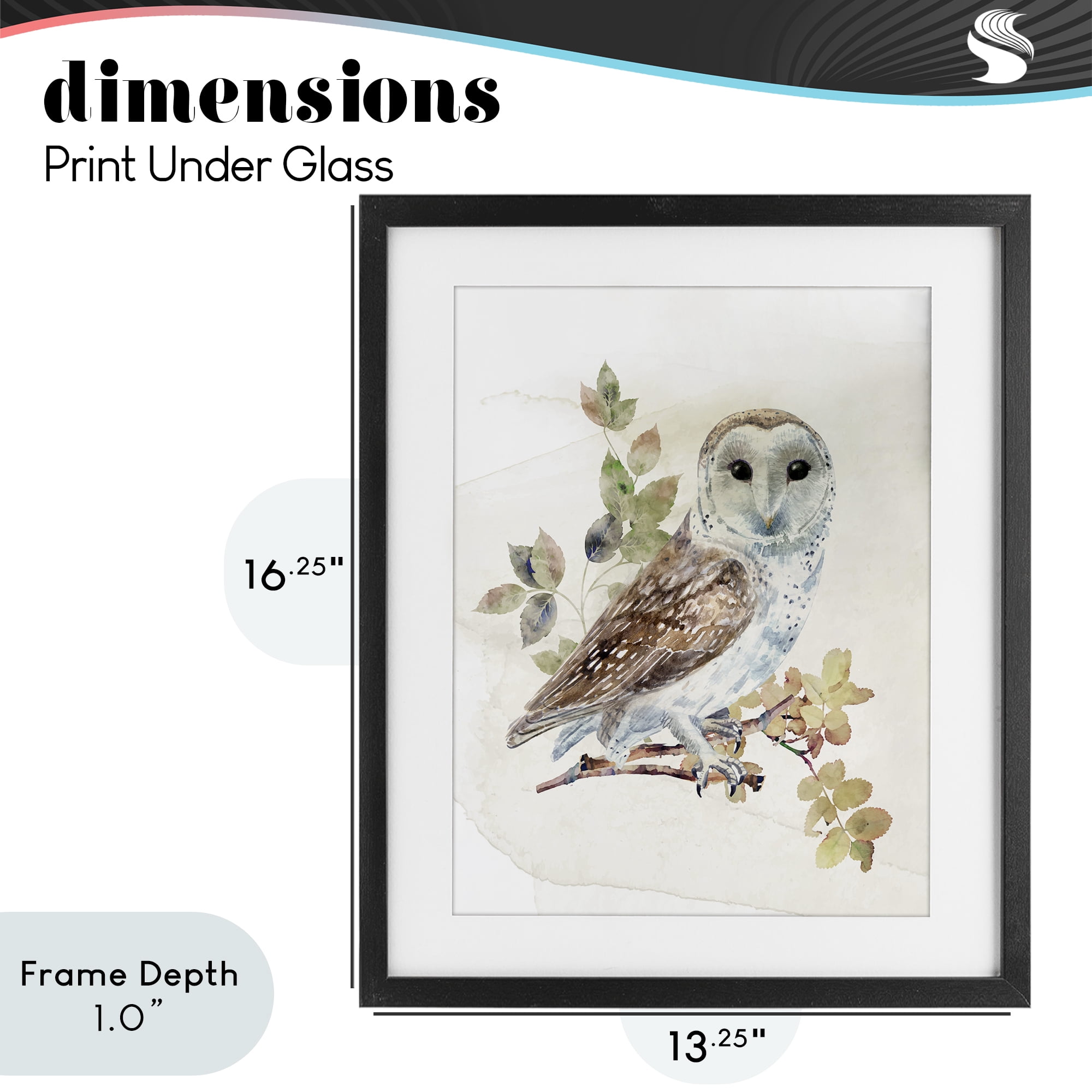 Stupell Industries Owl Among Autumn Leaves Black Framed Print Under Glass, design by CAD Designs