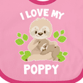 thumbnail image 4 of Inktastic Cute Sloth I Love My Poppy with Green Leaves Boys or Girls Baby Bib, 4 of 4