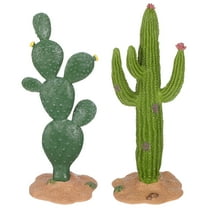 LOLIPPYY 2Pcs Artificial Cactus Figurine Green Tabletop Decoration for Home Office Garden Display
