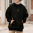 thumbnail image 6 of Cowsor Boy's Fleece Hoodie Casual Long Sleeve 1/4 Zipper Pullover Sweatshirts, 6 of 6