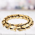 thumbnail image 1 of facefd Gothic Punk Bracelet Titanium Steel Dragon Scale Bangle Gold 8.26 inches, 1 of 9