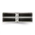 thumbnail image 4 of Stainless Steel Polished Black IP-plated w/CZ 8mm Band, 4 of 8