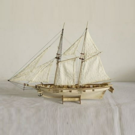 Handcrafted 1:100 Scale Wooden Wood Sailboat Ship Kits Home Office Model Decoration Boat Toy Kids Birthday