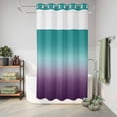 thumbnail image 5 of No Hook Shower Curtain with Built-in Rings - Turquoise Purple Gradient Washable Waterproof Fabric Bathroom Curtains for Hotel,Rentals, Stall 36 X 78 Inch , Abstract Watercolor, 5 of 8