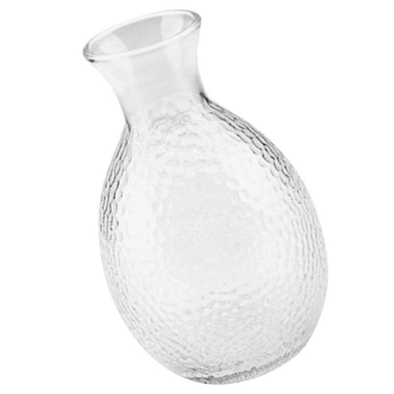 Cold Glass Sake Bottles Set with Transparent Decanter and Japanese Style Mugs for Serving and Drinking