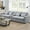 Light Gray, variant on Harper & Bright Designs 4 Seater Sofa Linen Upholstered Couch with Armrest Pockets and 4 Pillows for Living Room, 104" Dark grey