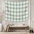 thumbnail image 5 of Sage Green Checkered Large Tapestry for Bedroom Wall Hanging Tapestry, Farmhouse Buffalo Plaid Ceiling Backdrop Tapestries Poster Blanket Wall Decor for Teens Room Living Room Dorm 100" x 59", 5 of 8