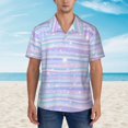 thumbnail image 4 of Easygdp Striped Gradient Men's Hawaiian Shirts Print Lapel Short Sleeve for Beach, vacation, party, casual occasions - Large, 4 of 9