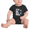 thumbnail image 2 of It's In My DNA Finnish Flag Country Pride Baby Romper Bodysuit For Boy Girl (Black, 0-3 Months), 2 of 5