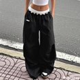 thumbnail image 1 of WILLBEST Pantalones Casuales elegantes para Mujer, Tallas Grandes, Holgados, de Lino a Rayas, Largos, para Comodidad y Moda Diaria. Mediana, 1 of 7