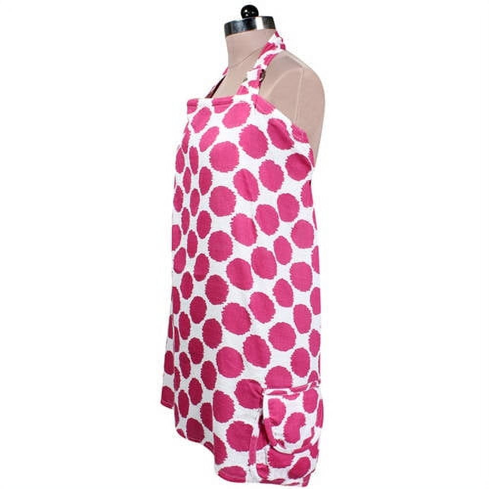 Bacati Ikat Bright Pink Dots 100 Percent Cotton Breathable Muslin Breastfeeding/Nursing Privacy Cover