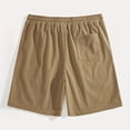 thumbnail image 5 of Nestiefly Mens 7 Inch Lightweight Shorts Drawstring High Waisted Waffle Knit Retro Board Shorts Above Knee Elastic Waist Jacquard Texture Business Sweat Shorts with Pockets Ginger XL, 5 of 5