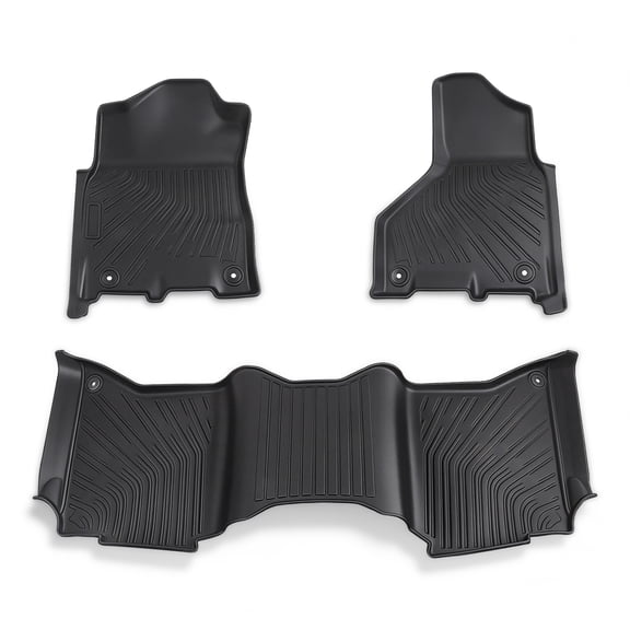 kimllier 3Pcs 2nd Row All Weather Car Floor Mats For Dodge Ram 2500 3500 19-25 Black TPE