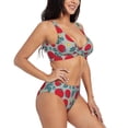 thumbnail image 2 of Rocae Tomato for Bikini Set for Women Two Piece Sexy High Swimsuits Split Crossover Bikini Medium, 2 of 9