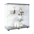 thumbnail image 6 of 2-Tier Glass Display Cabinet, 2-Shelf Curio Cabinets with Double Door, 4mm Tempered Glass, Large Capacity, Floor Standing Bookshelf For Living Room Bedroom Office 35.35'' H x 31.69'' L x 14.37'' W, 6 of 6