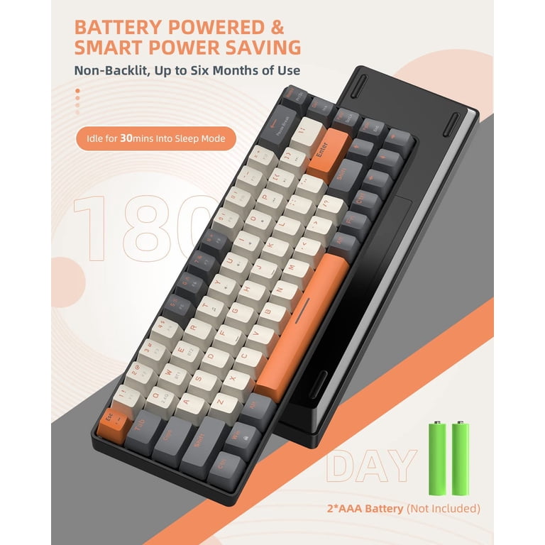 ZIYOULANG K68 Mini Wireless Mechanical Keyboard, Bluetooth 5.0/2.4