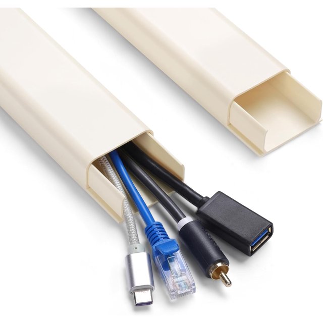 Cord Hider Wall for One Cord in Cord Covers for Wires on Wall Easy Install Cable Cover Wall Cable Raceway Hide Cords Cable Hider Cord Management Wall x Lin W.in H.in