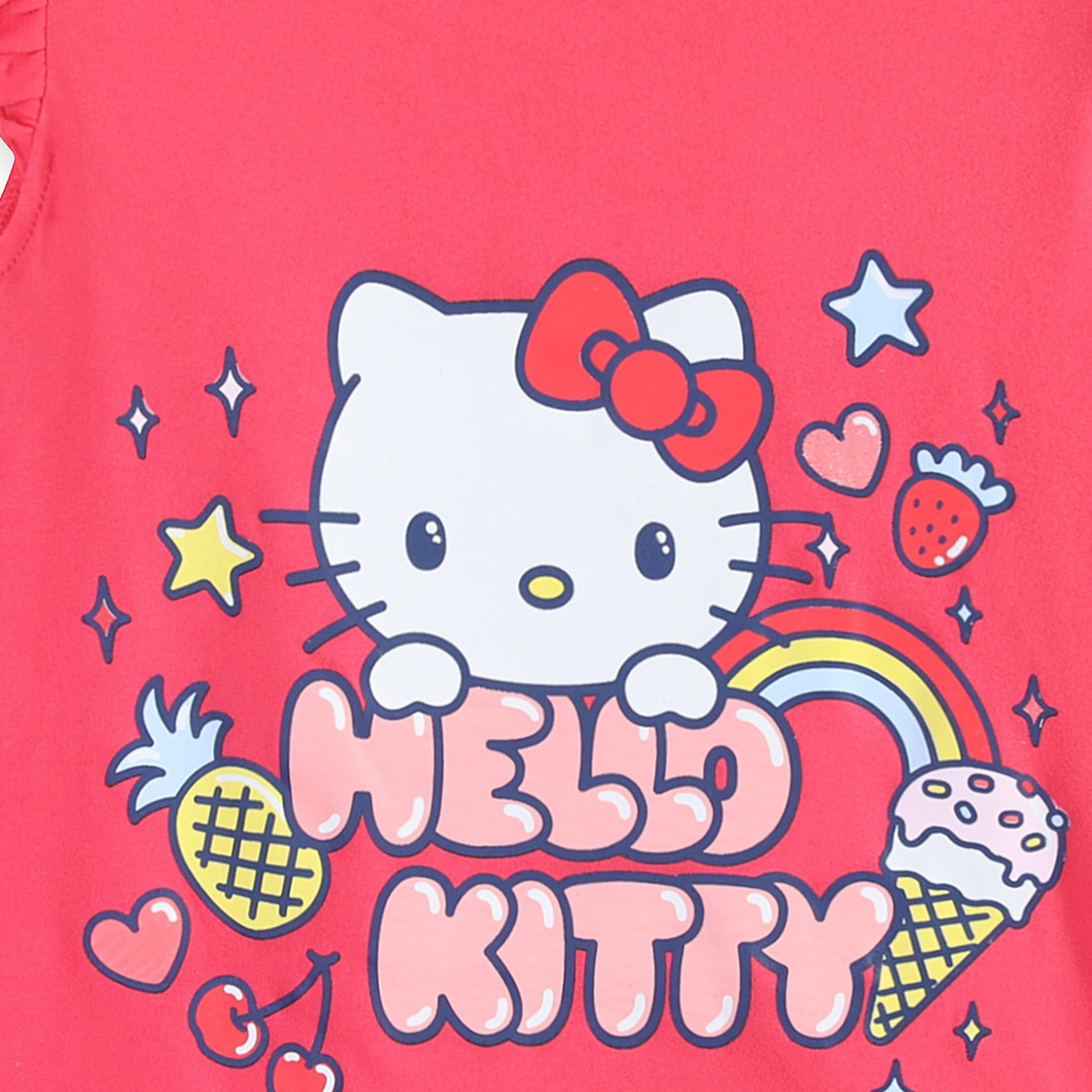 Hello Kitty Sanrio Mix and Match Outfit Set with 2 Tops, Legging Pants and Shorts (Girls), 4 Piece Set, Sizes 4-12