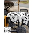 thumbnail image 6 of Square Outdoor Tablecloth with Umbrella Hole White Pumpkins Outside Table Cloth Waterproof Patio Table Cover Thanksgiving Simple Country Vintage Zipper Tablecloths for Picnic Party Camping 54x54 Inch, 6 of 8