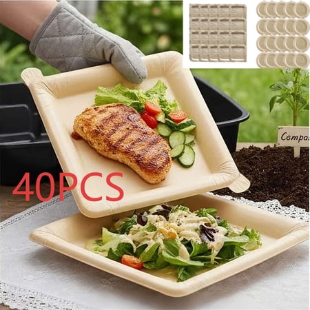 FEOLGEHLY 40 Counts Disposable Silicone Baking Liners Oil Absorbing Air Fryer Paper Brown Non-Stick Parchment Tray Heat Resistant for Oven Roasting Steaming Cooking Household Kitchen Baking (A)