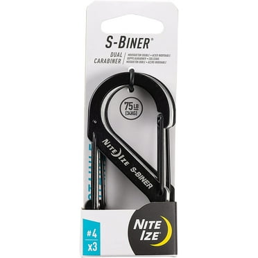 Nite Ize 3-Pack S-Biner Stainless Steel Dual Carabiner #4 - Black/S.S.